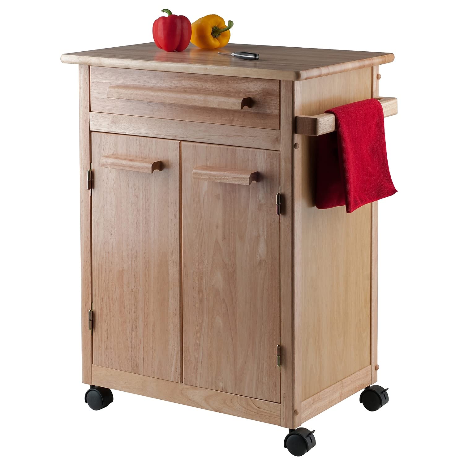 Winsome Wood Kitchen Cart, Natural, Single Drawer (82027)