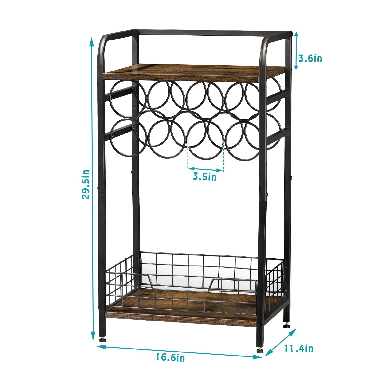 3-Tier Wine Rack Floor Cabinet