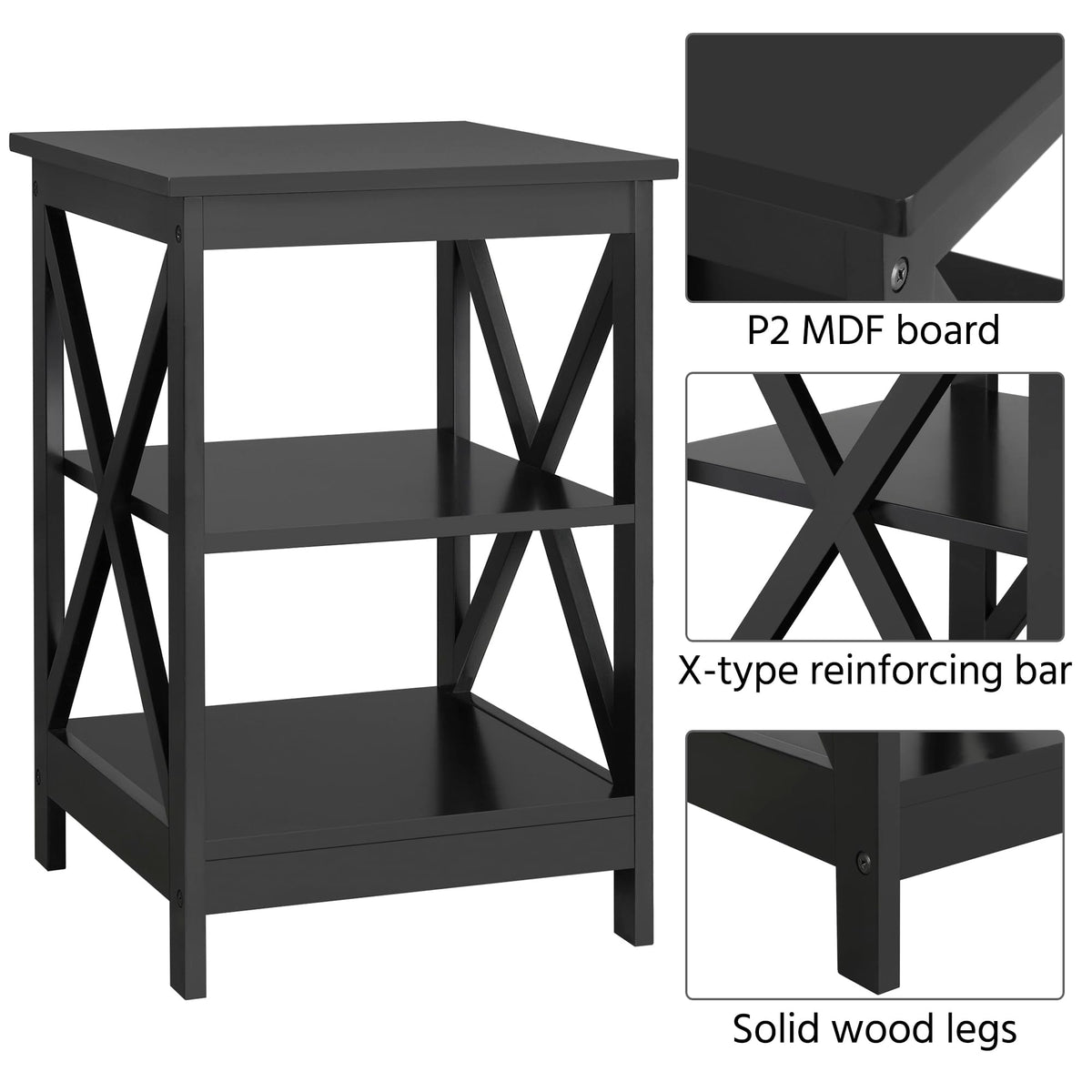 Yaheetech Lift Top Coffee Table and End Table Sets, 3-Piece Living Room Set