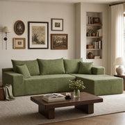 Corduroy L-Shaped Modular Sofa
