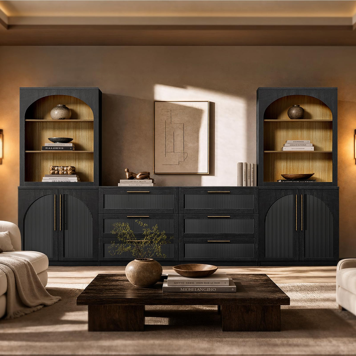 Black Arched Sideboard Cabinet