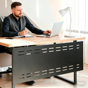 HJLKDYM Under Desk Privacy Panel, Metal Material, 42.5 x 15.8", Black