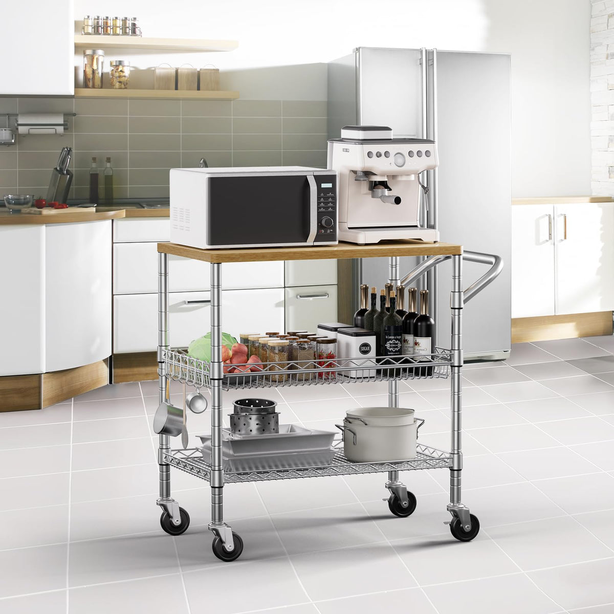 3-Tier Rolling Kitchen Cart