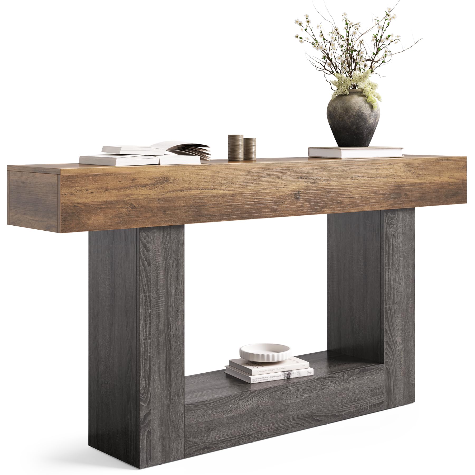 63-Inch 2-Tier Console Table