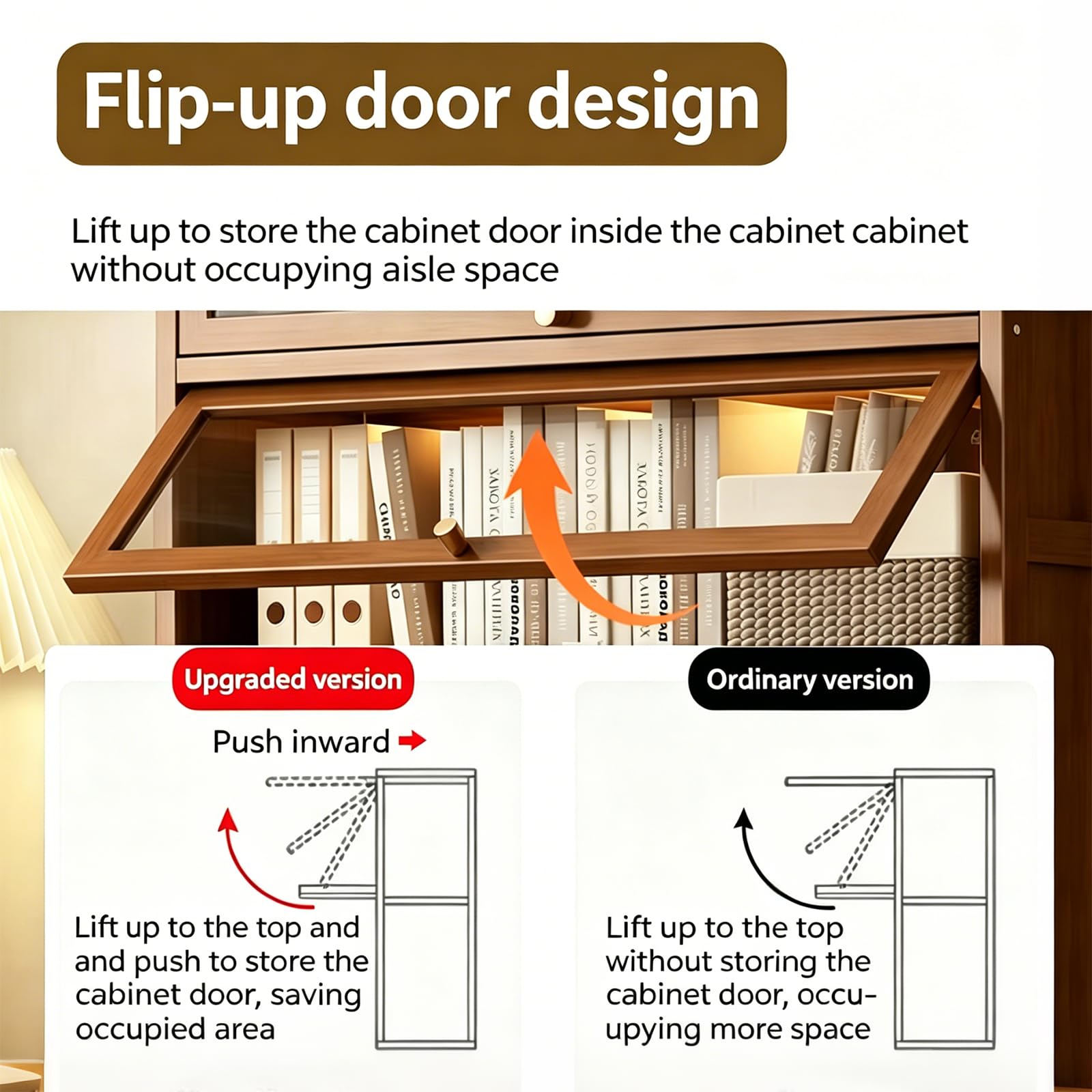 55" Bamboo Bookcases,Book Shelfs with Acrylic Doors,Freestanding Display Storage Shelves for Collectibles,4 Tier Tall Bookshelfs & Bookcases for Living Room Bedroom Home Office