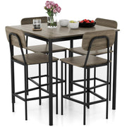 5-Piece Counter Height Dining Table Set with 4 Bar Stools