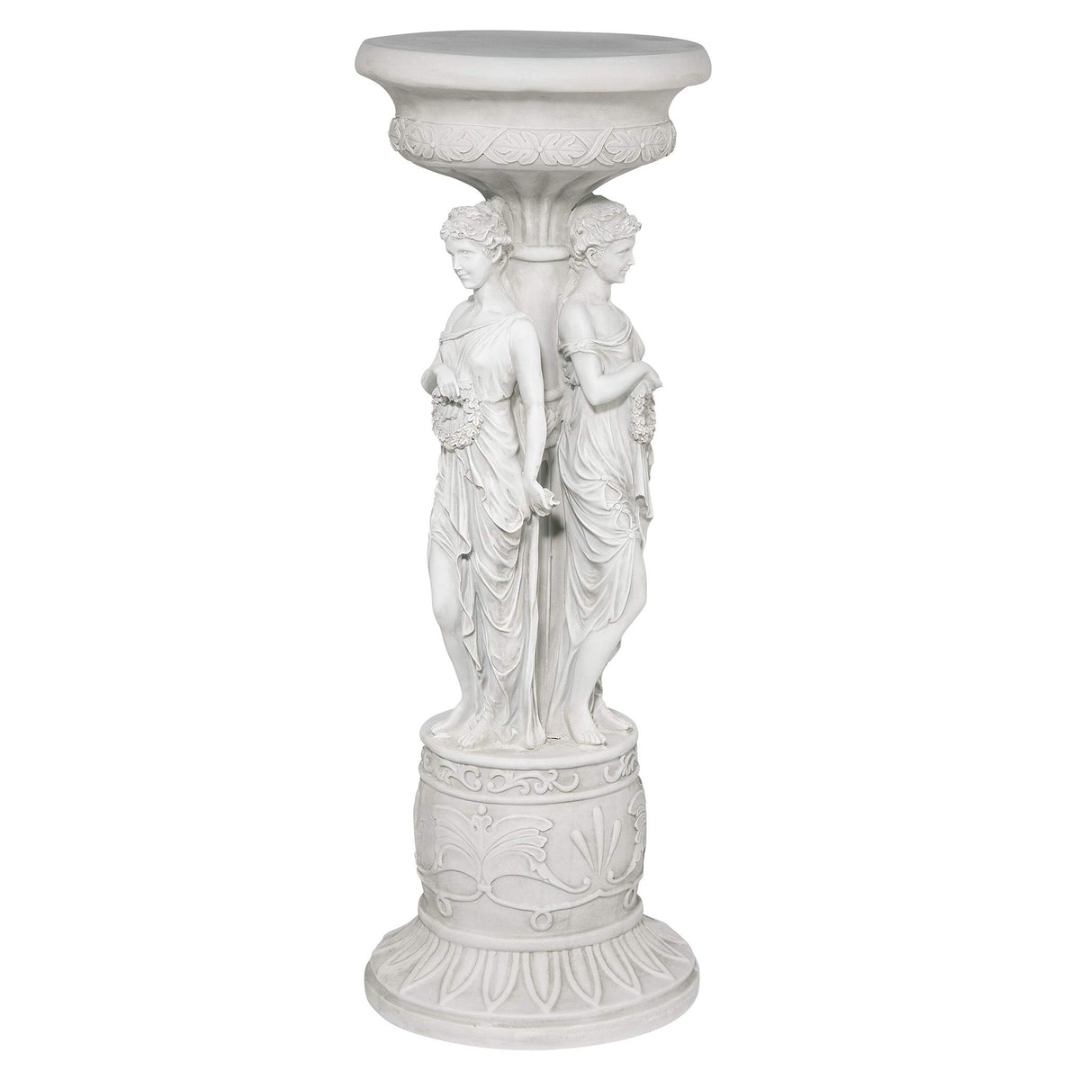 Design Toscano KY992 Chatsworth Manor Neoclassical Pedestal Column Plant Stand, Antique Stone