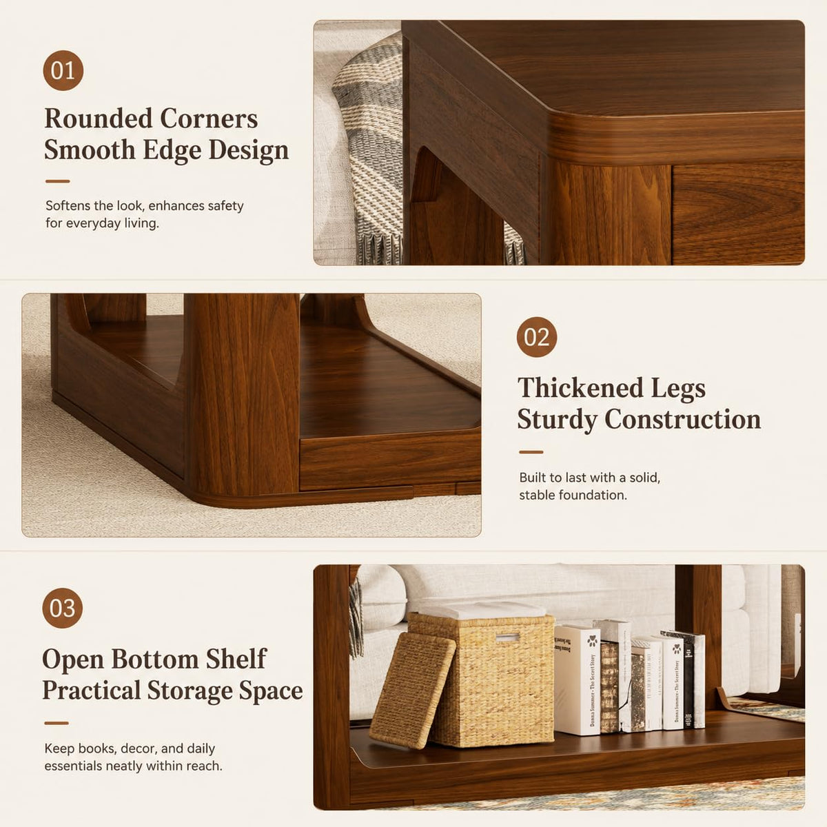 3-Piece Rounded Storage Table Set