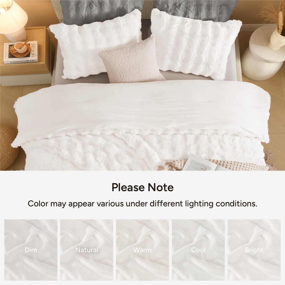 King Faux Fur Comforter Set