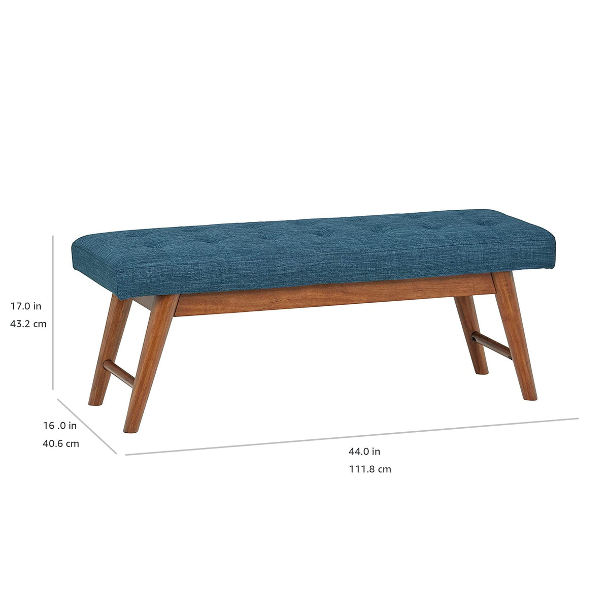 Blue X-Frame Ottoman