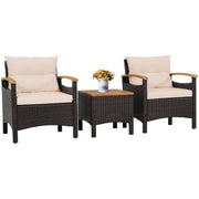 3-Piece Patio Rattan Conversation Set