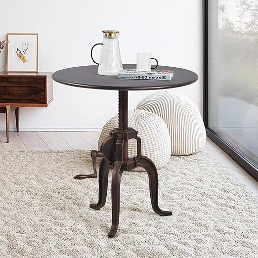 Adjustable Height Crank Accent Table