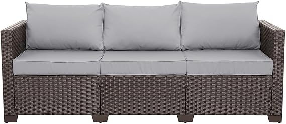 3-Seat Outdoor Wicker Patio Sofa