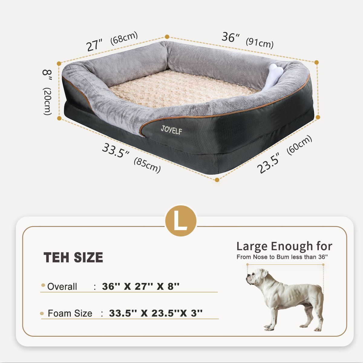 Large Orthopedic Memory Foam Dog Bed