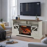 Farmhouse TV Stand with 26" Electric Fireplace