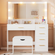 LED Makeup Vanity with Stool