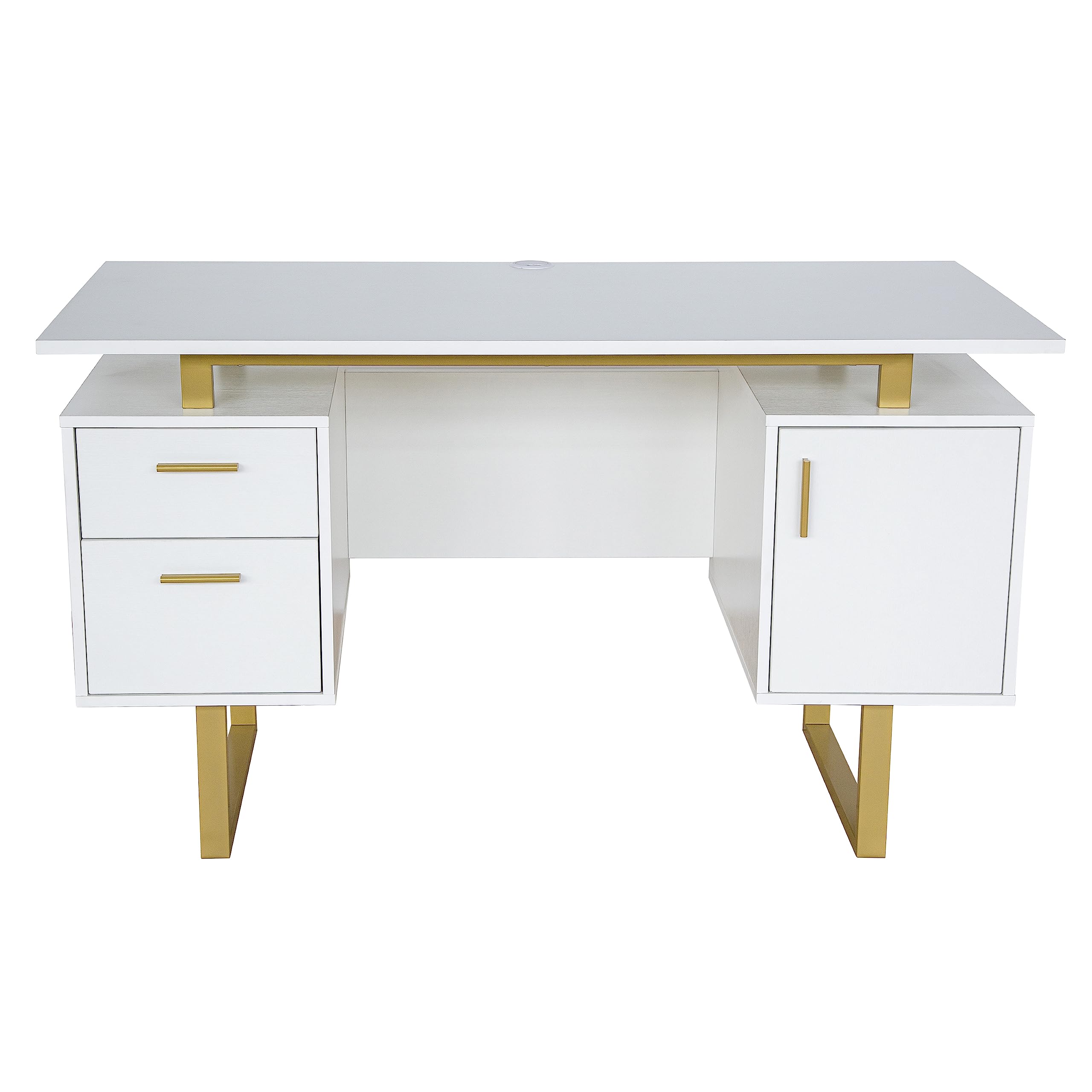 Modern Computer Desk with Drawers & Storage Cabinet