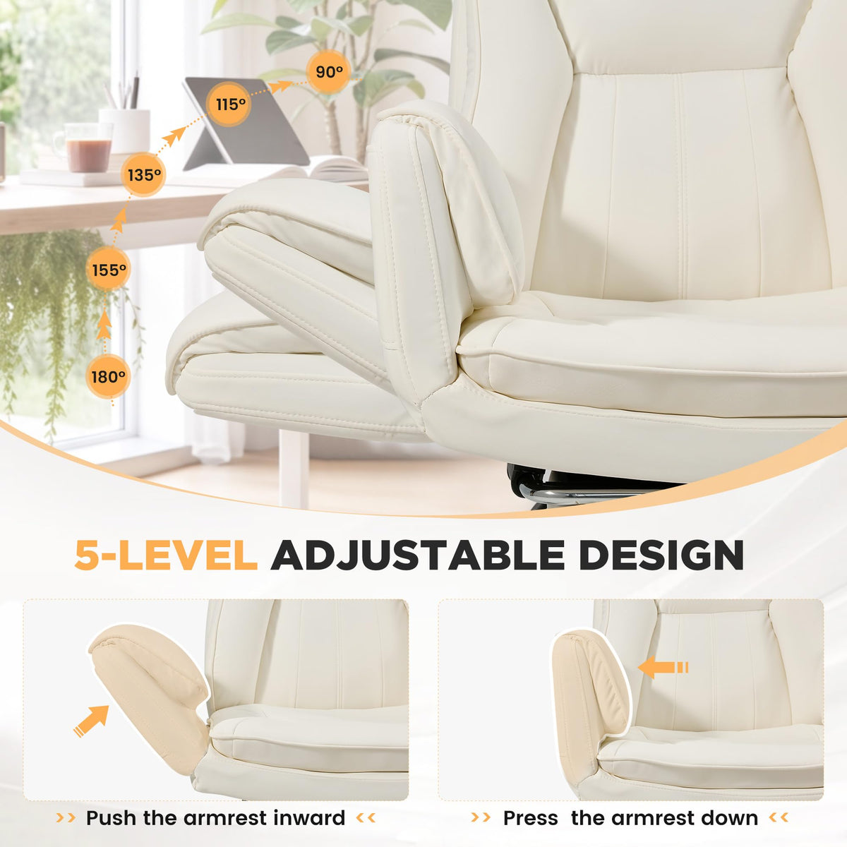 Beige Criss Cross Massage Office Chair