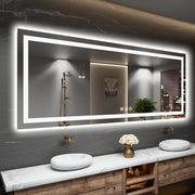 Amorho 84"X40" LED Mirror for Bathroom with Front Light and Backlight