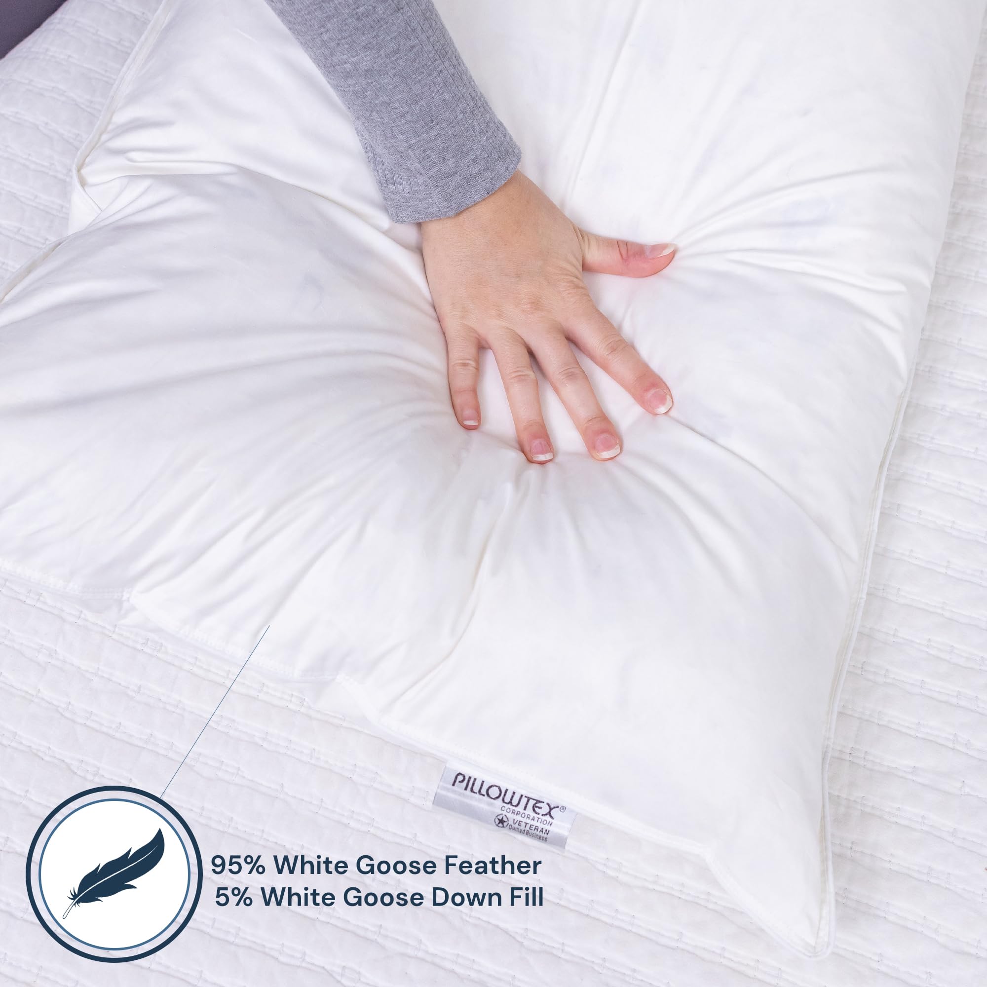 White Goose Down & Feather Body Pillow