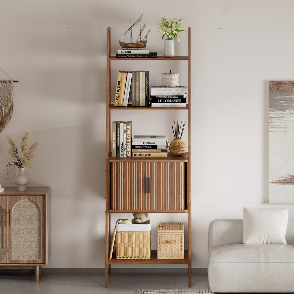 4-Tier Bookshelf with Drawer