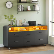 6-Drawer File Cabinet with Power Strip