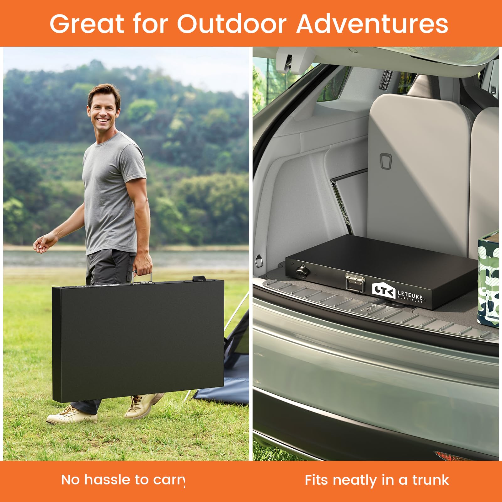 Portable Foldable Grill Table with Storage