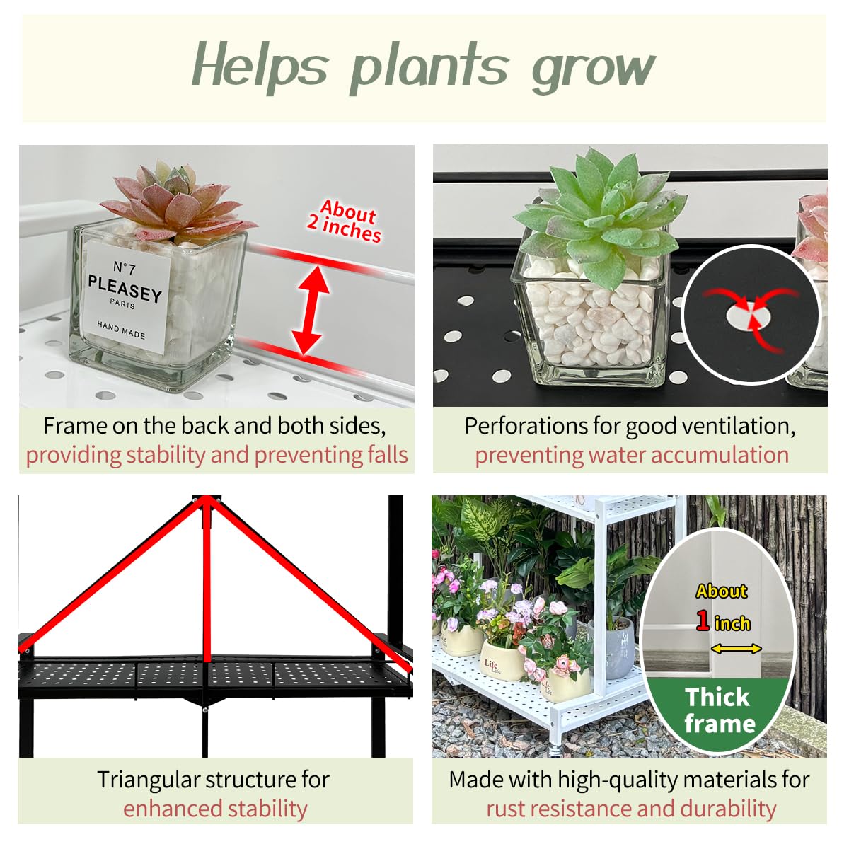 Foldable 4-Tier Plant Stand with Wheels