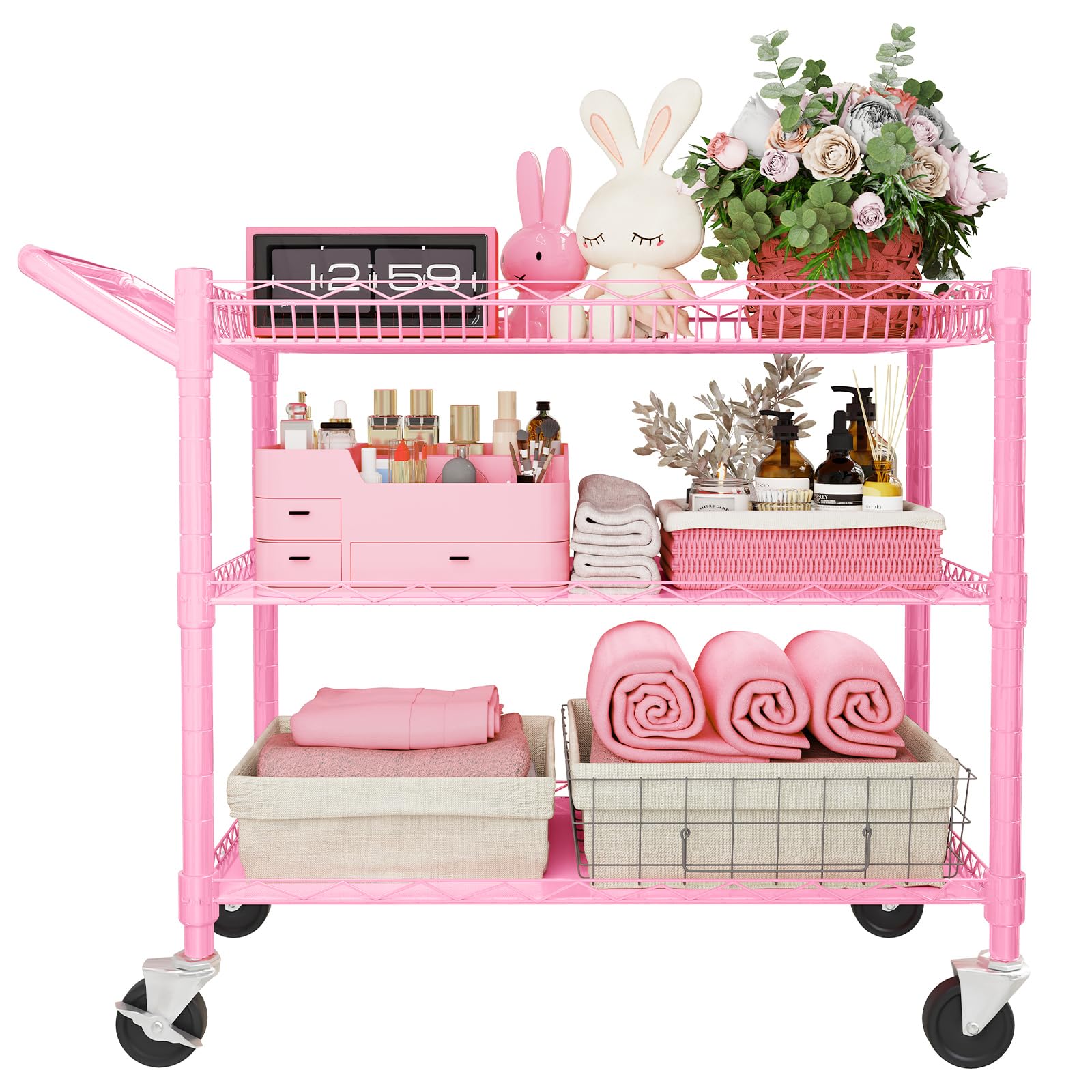 3-Tier Rolling Utility Cart with Wheels