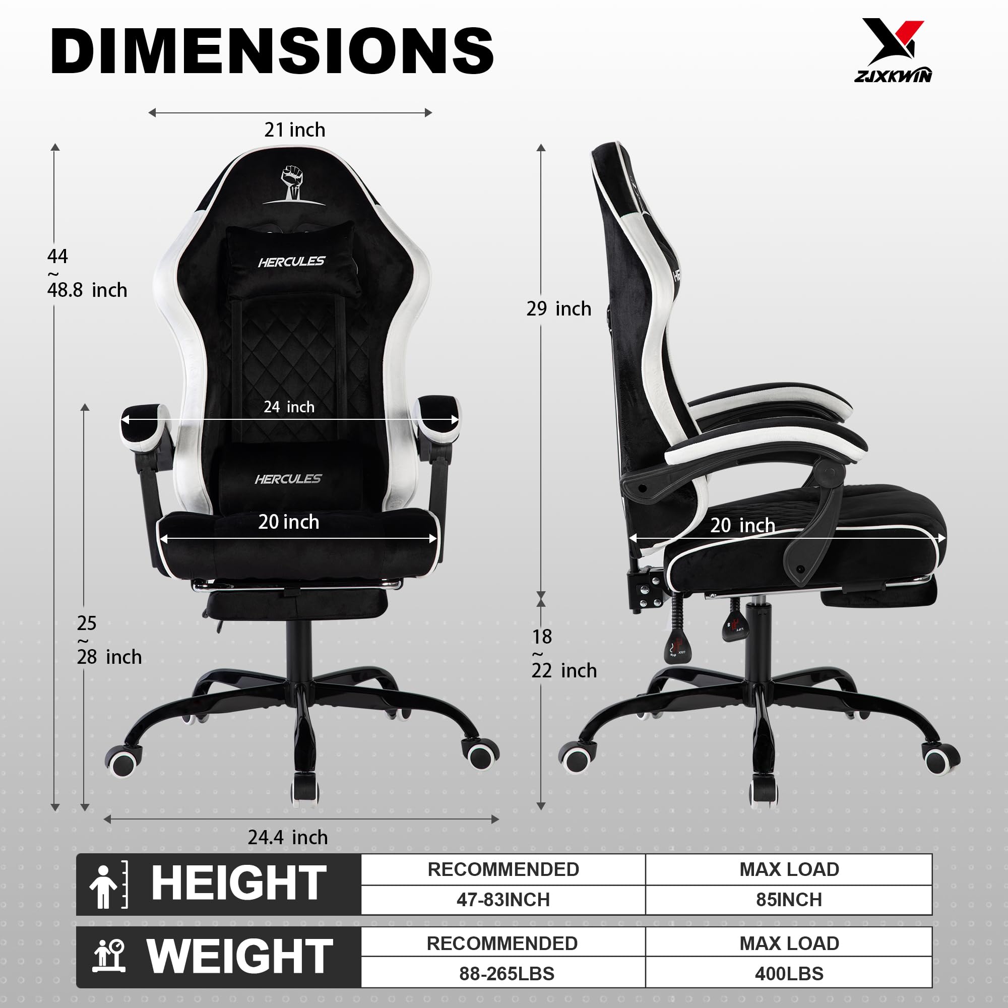 Ergonomic High-Back Gaming Chair with Footrest & Lumbar Support