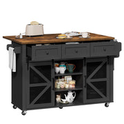 Kitchen Island with Storage & Drop-Leaf