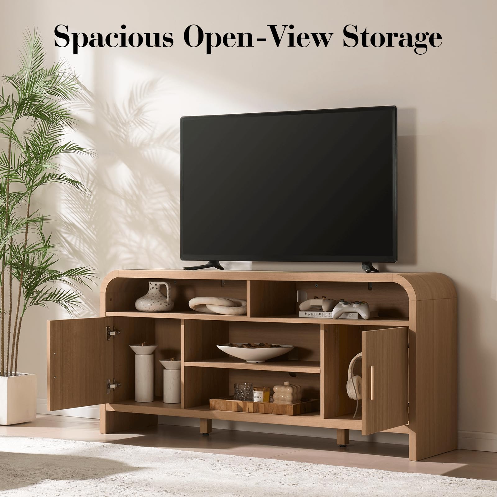 TV Stand with Storage for TVs Up to 65"