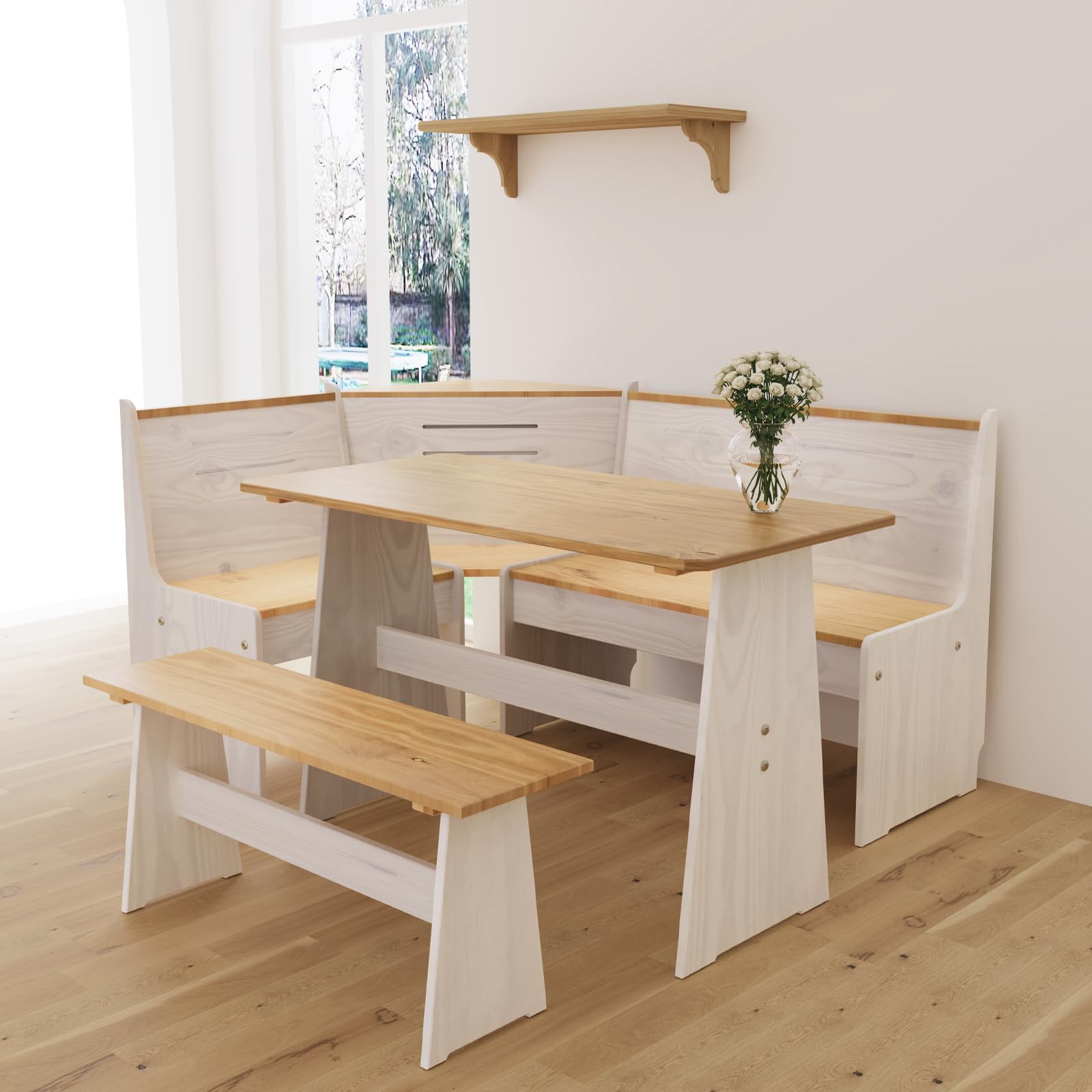L-Shaped Corner Breakfast Nook Dining Set