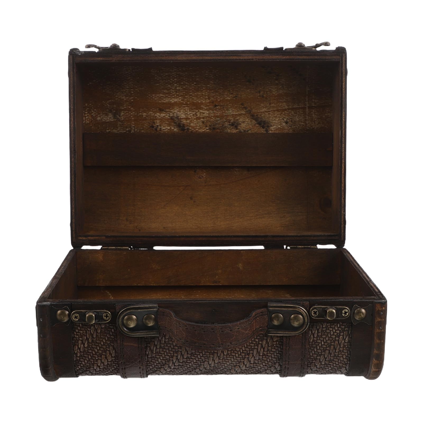 Vintage Wooden Storage Box with Handle