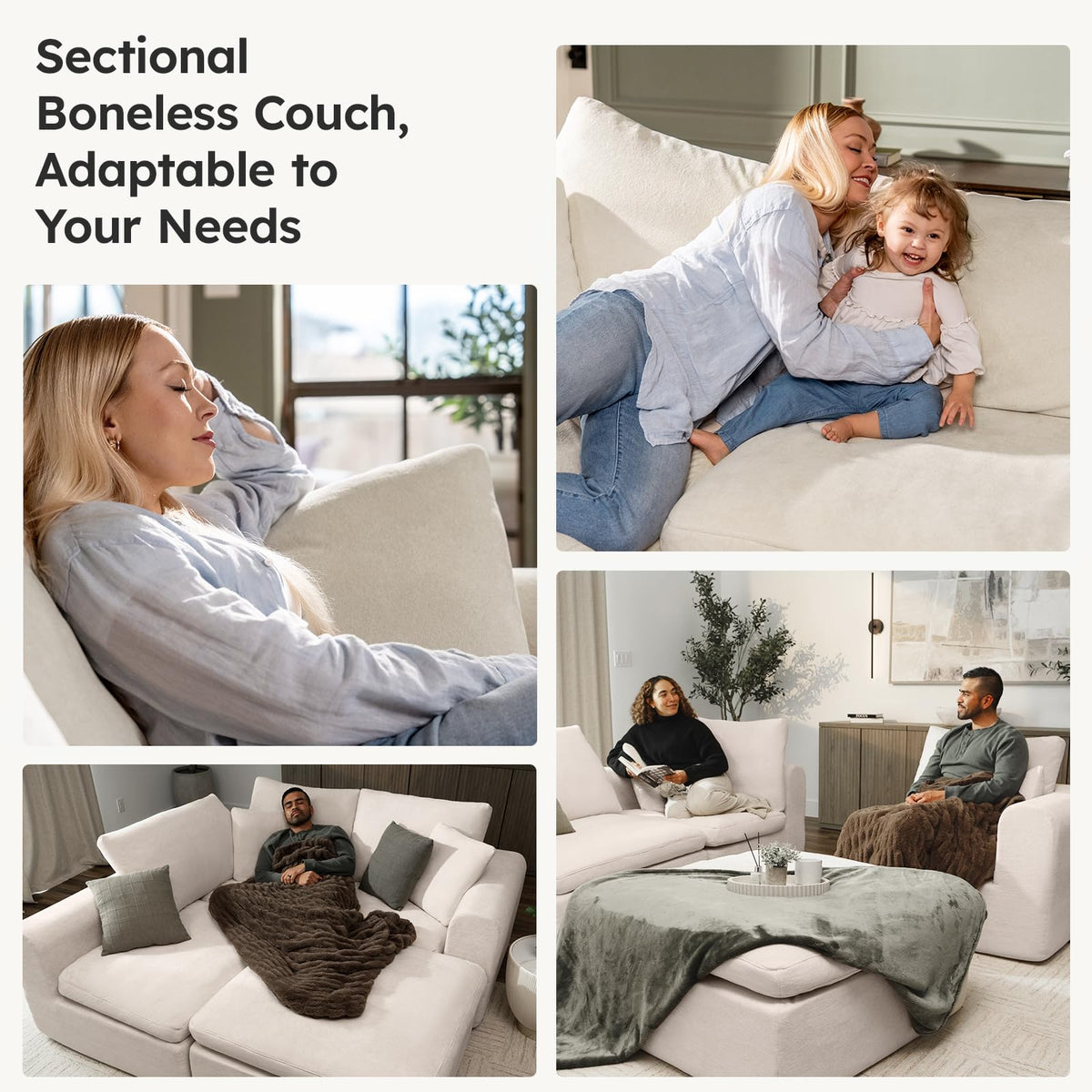 Beige Modular Sectional Sofa