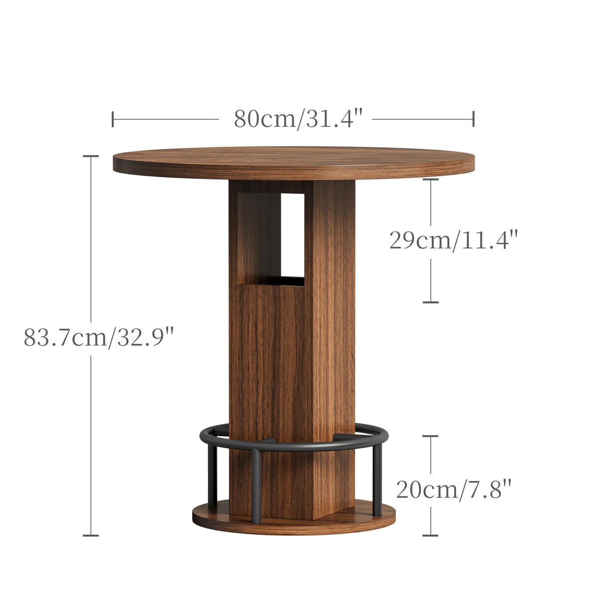 3-Piece Round Bar Table Set