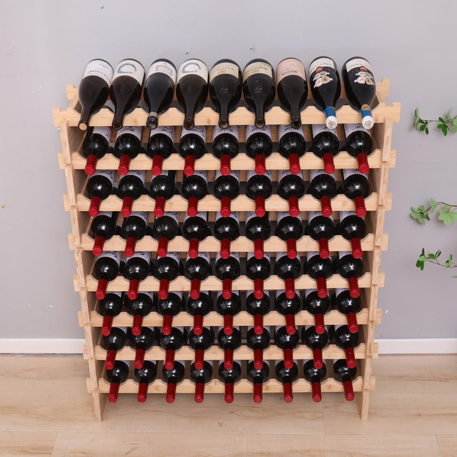 Bamboo Wine Rack – Stackable Floor Display