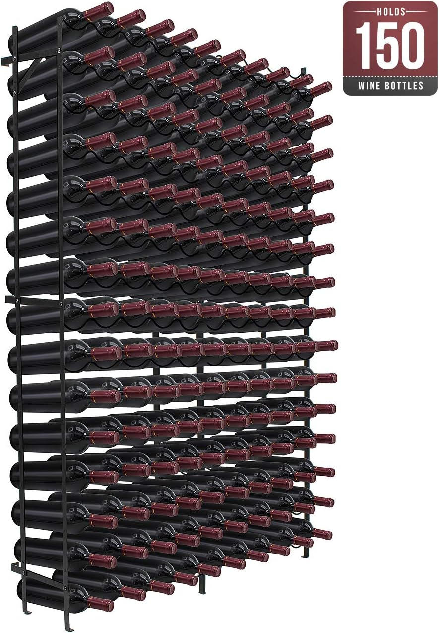15-Tier Freestanding Wine Rack – 150 Bottle Capacity