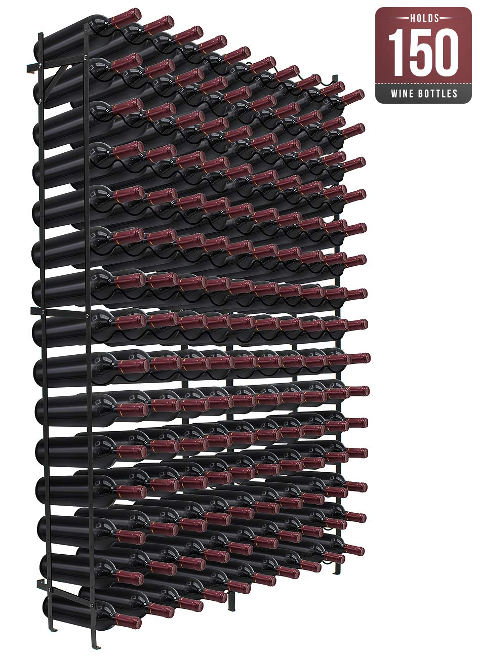 15-Tier Freestanding Wine Rack – 150 Bottle Capacity