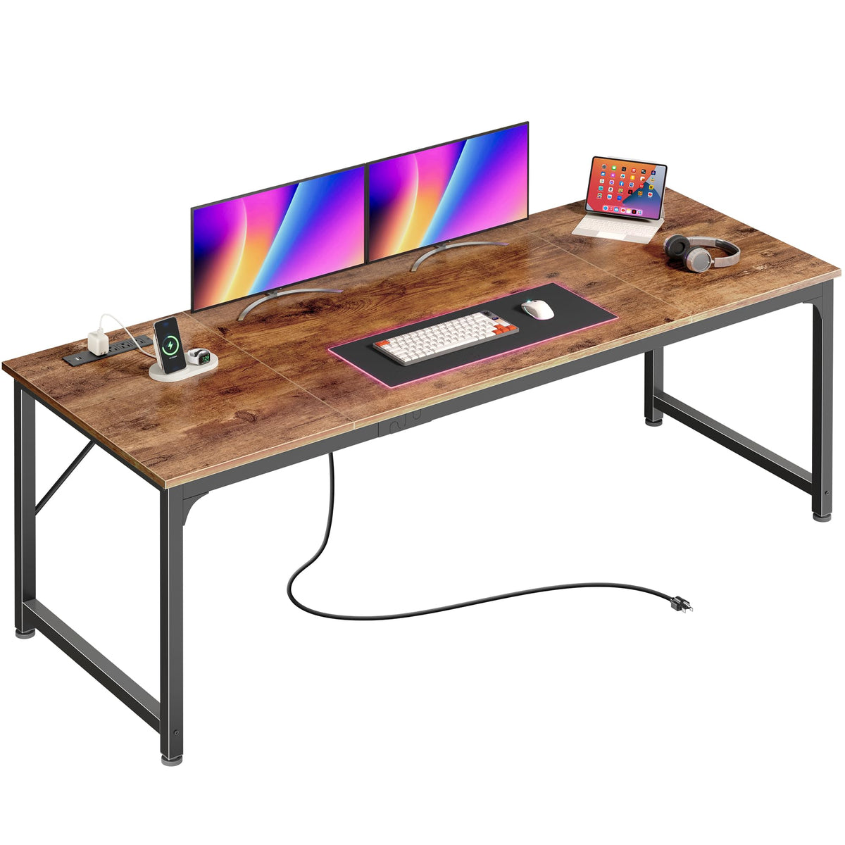 Computer Desk with Power Outlets & USB-C