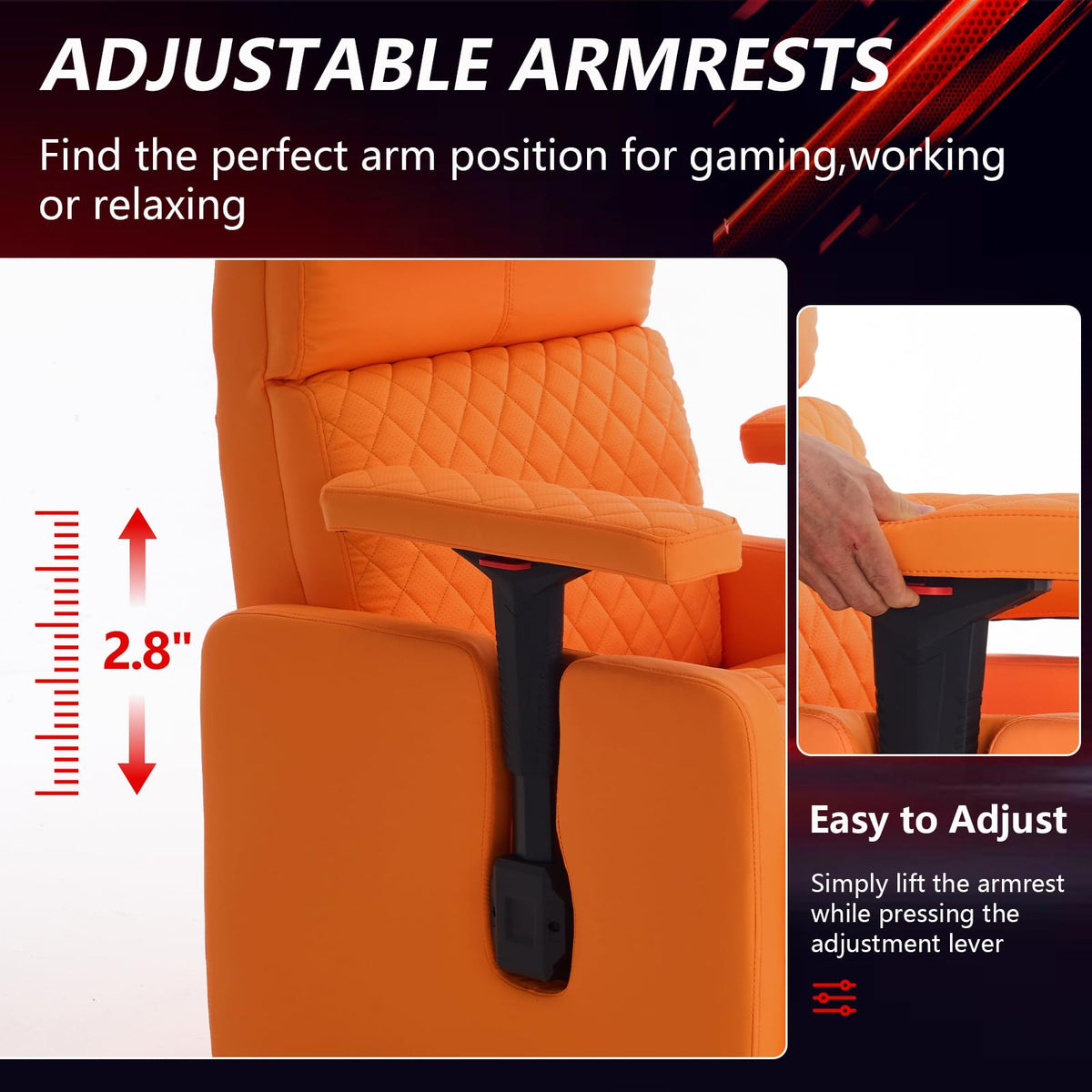 Seanrum Gaming Sofa Recliner with Lockable Wheels, 300LBS, Headrest