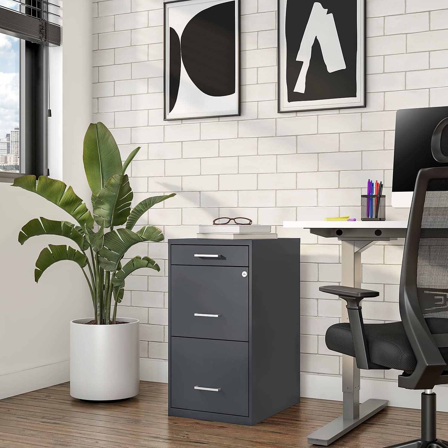 3-Drawer Vertical File Cabinet with Lock