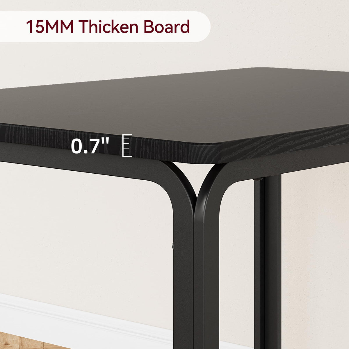 PeacefulHues 3-PCS Small Dining Table Set Kitchen Table and 2 Upholstered Chairs,Table Set Home Furniture Modern Chairs with Metal Legs for Breakfast Nook Kitchen Dining Room,Black