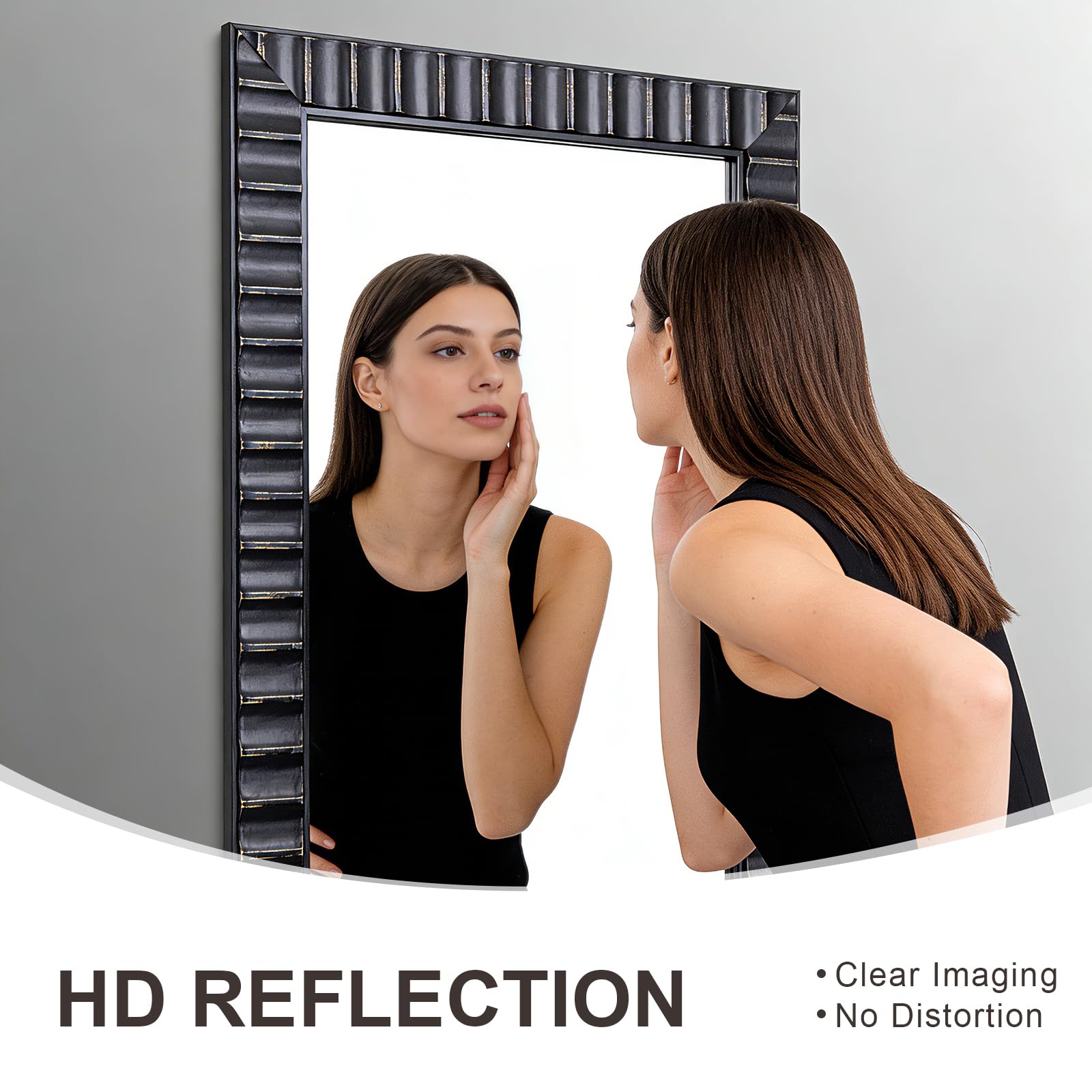 Rectangular Wood Frame Wall Mirror