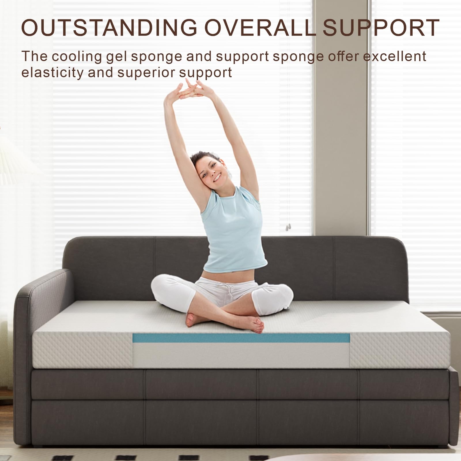 Twin Gel Memory Foam Mattress – 5 Inch, Medium Firm