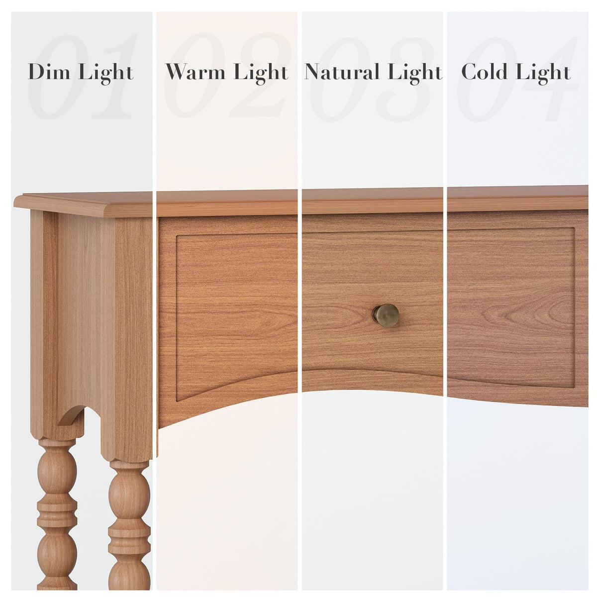 JOINICE Console Table with Scalloped Drawers for Entry Way, Living Room