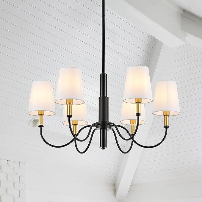 Boho Rattan Chandelier with Woven Shades