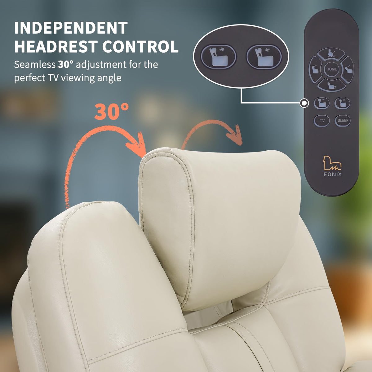 Eonix Triple Motor Power Lift Recliner Chair Elderly, Heat & Massage, White