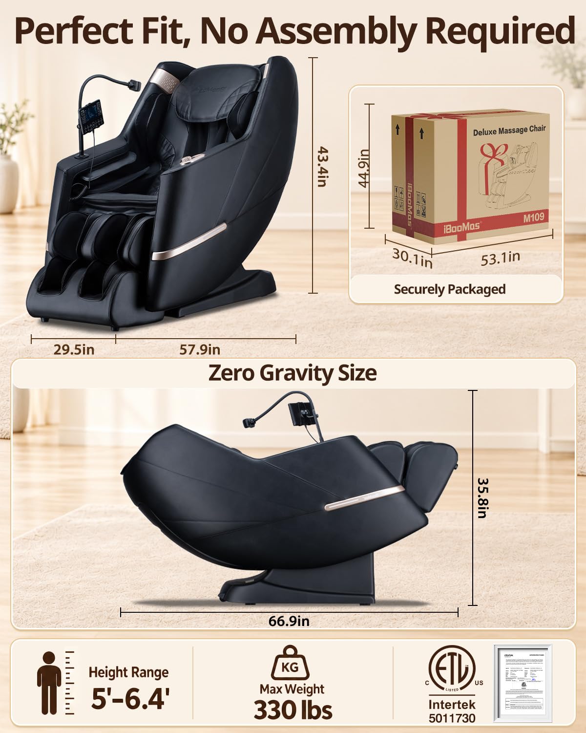 Black Zero Gravity Massage Chair