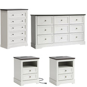 Farmhouse Bedroom Dresser Set with Nightstands